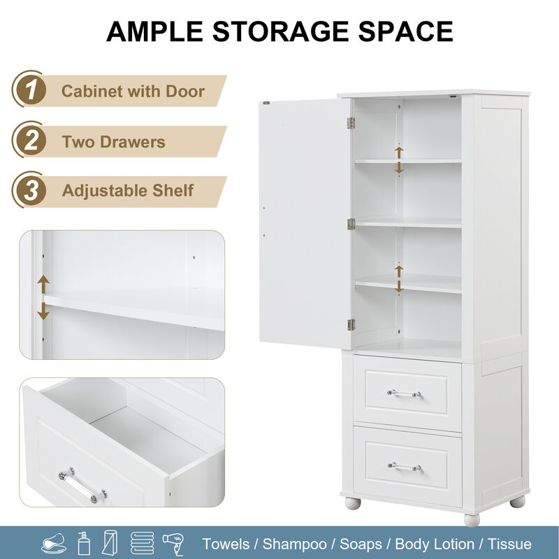 Merax  Freestanding  Bathroom Storage Cabinet  with Adjustable Shelf