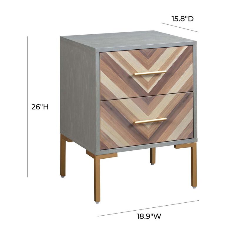 Belen Kox Chevron Gold Side Table, Belen Kox