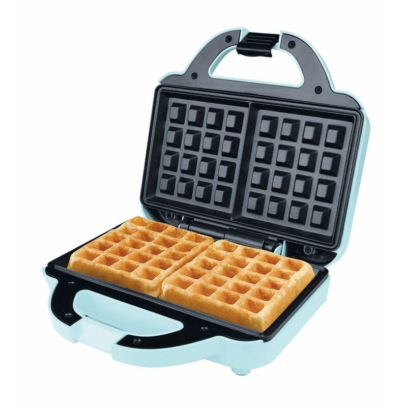 Brentwood Couture Purse Non-Stick Dual Waffle Maker in Blue with Indicator Lights