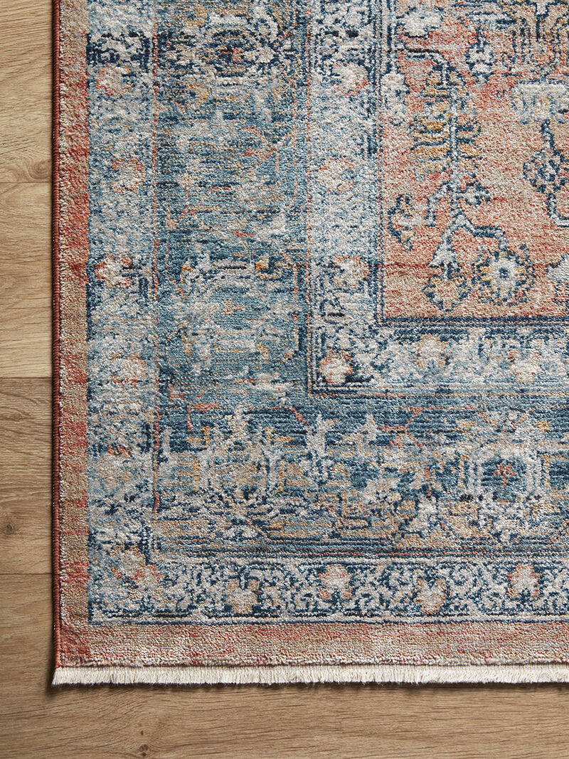 Elise ELI01 Coral/Blue 6'7" x 9'9" Rug