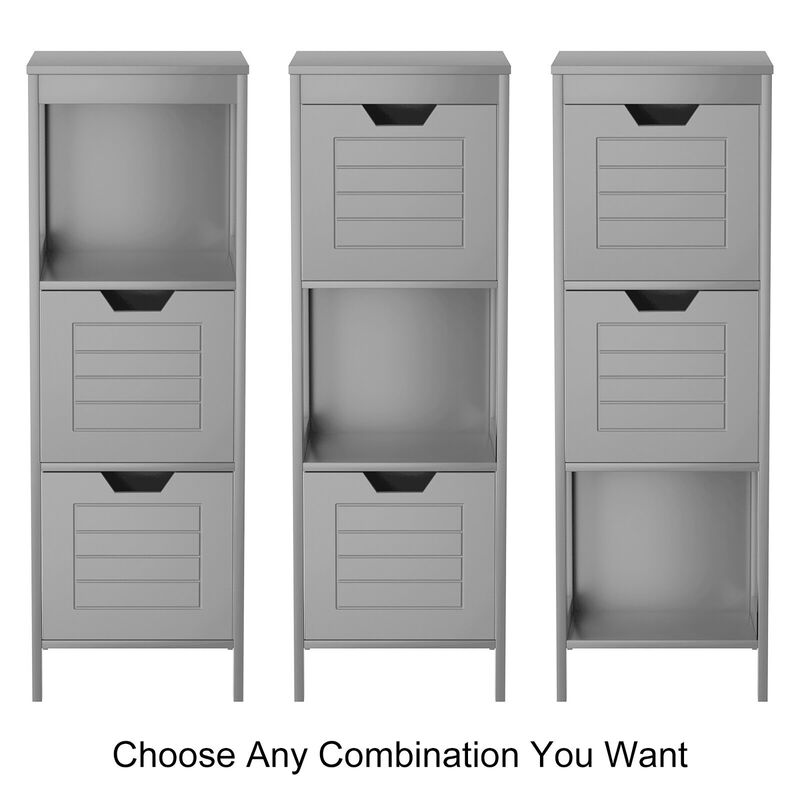 Costway Bathroom Wooden Floor Cabinet Multifunction Storage Rack Organizer Brown