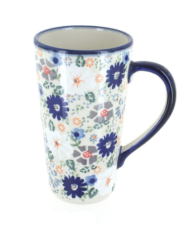 Blue Rose Polish Pottery Elizabeth Large Coffee Mug