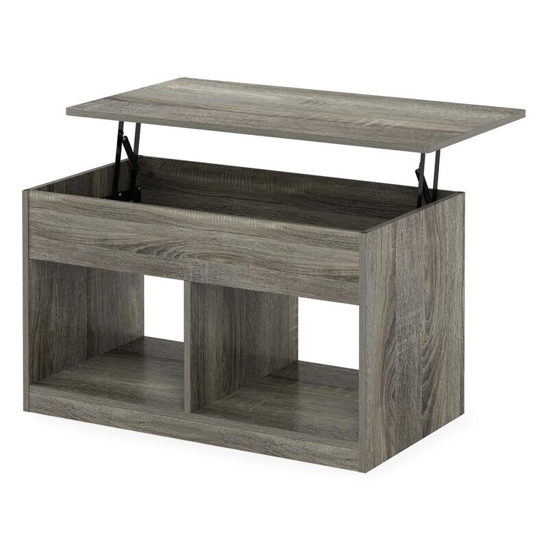 Furinno Jensen Lift Top Coffee Table, French Oak Grey