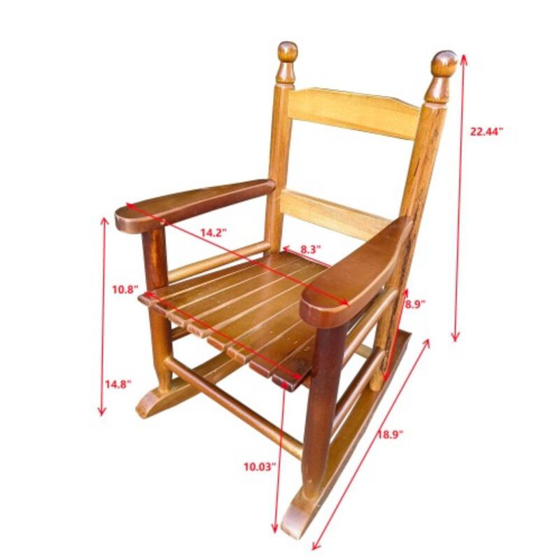 Children's rocking chair- Indoor or Outdoor -Suitable for kids-Durable-populus wood-oak