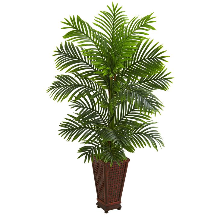 HomPlanti 5 Feet Kentia Palm Artificial Tree in Decorative Planter