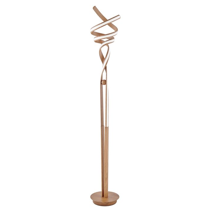 Munich Floor Lamp Wood Metal Dimmable Integrated LED