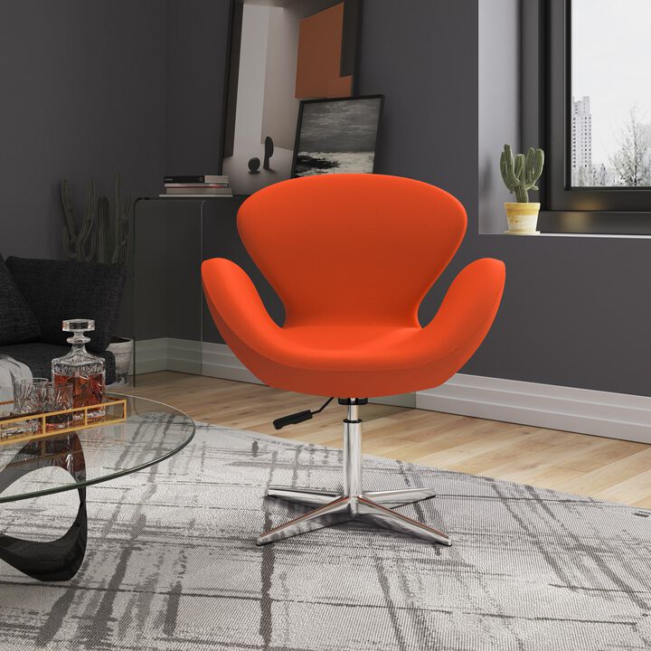 Raspberry Swivel Accent Chair in Burnt Orange