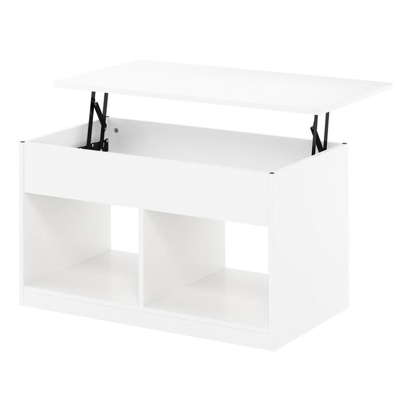 Furinno Jensen Lift Top Coffee Table, Solid White