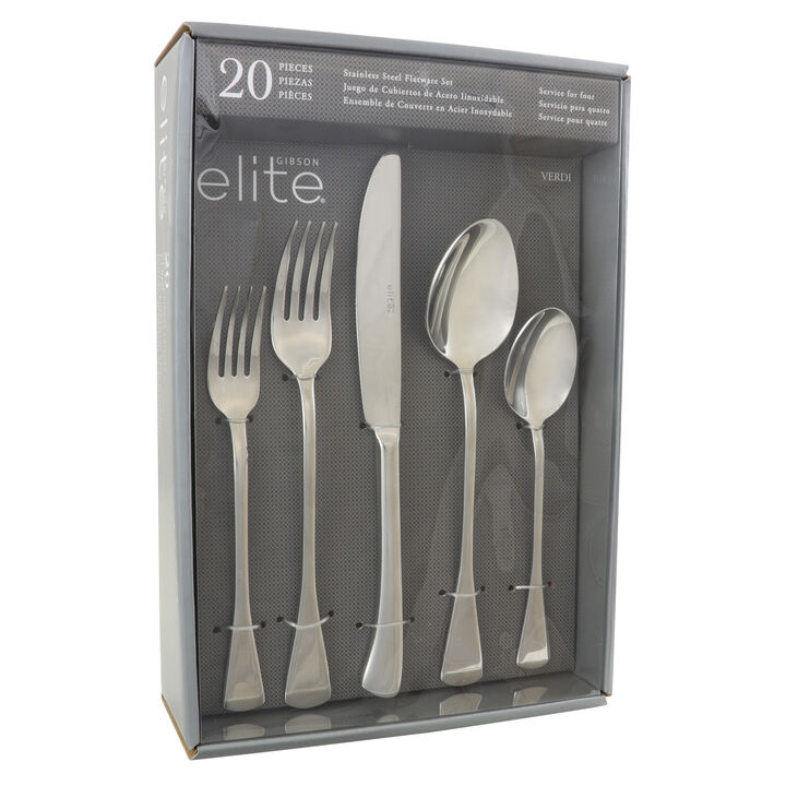 32-Piece Reflective Silver Flatware Set, Stainless Steel, Service For 8.  Elyon Tableware - Your Shop for Everything Tableware