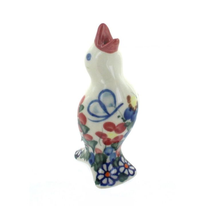 Blue Rose Polish Pottery Butterfly Pie Bird