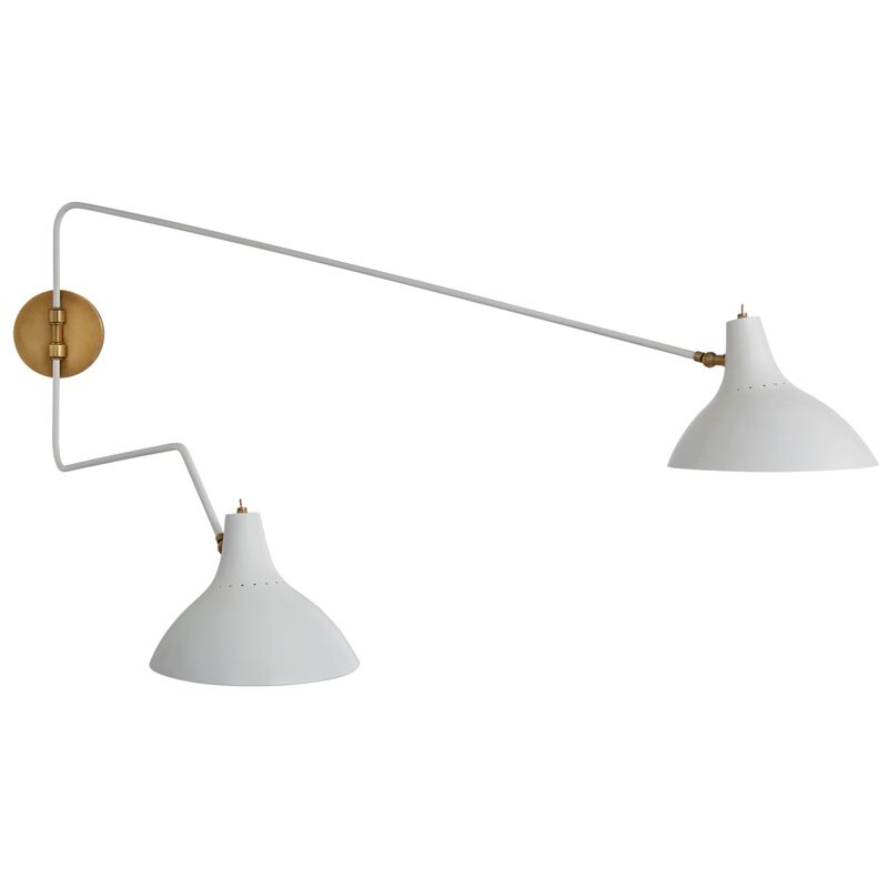 Charlton Large Double Wall Light in White