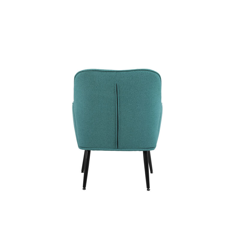 Modern Mid Century Chair velvet Sherpa Armchair for Living Room Bedroom Office Easy Assemble(Green)