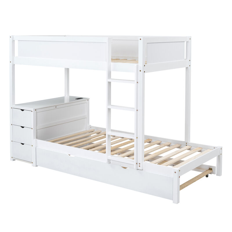 Merax  Bunk Bed with Trundle and Desk