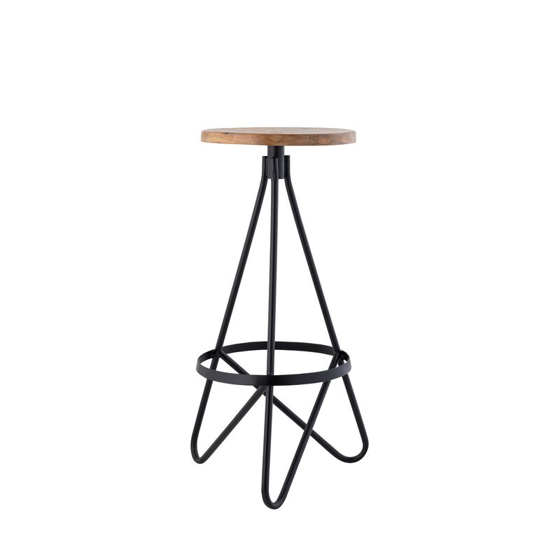 Spiroa 30" Modern Industrial Metal Backless Circular Bar Stool