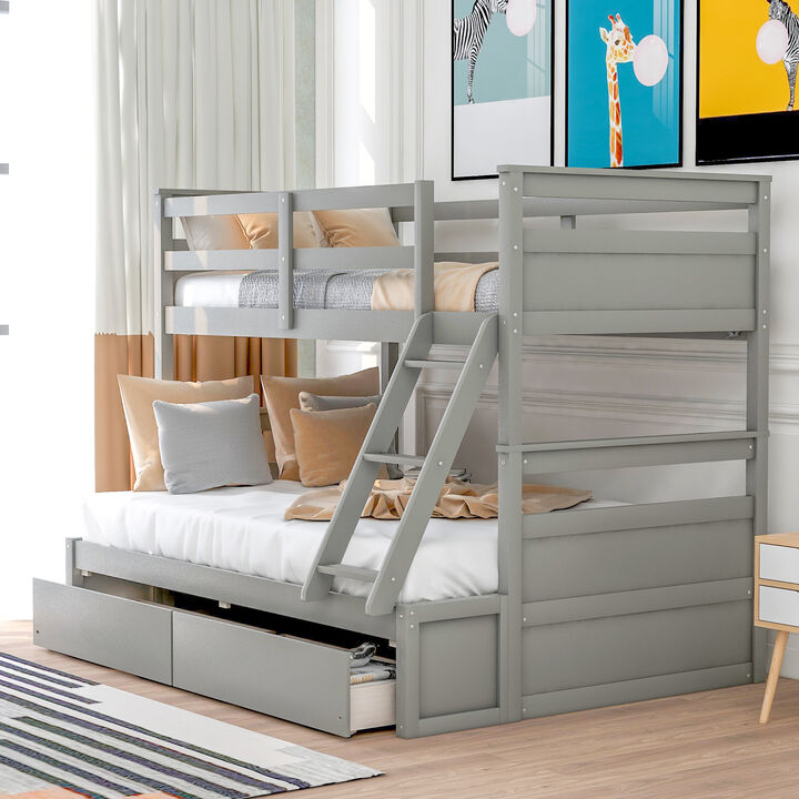Merax Convertible Bunk Bed with 2 Storage Drawers