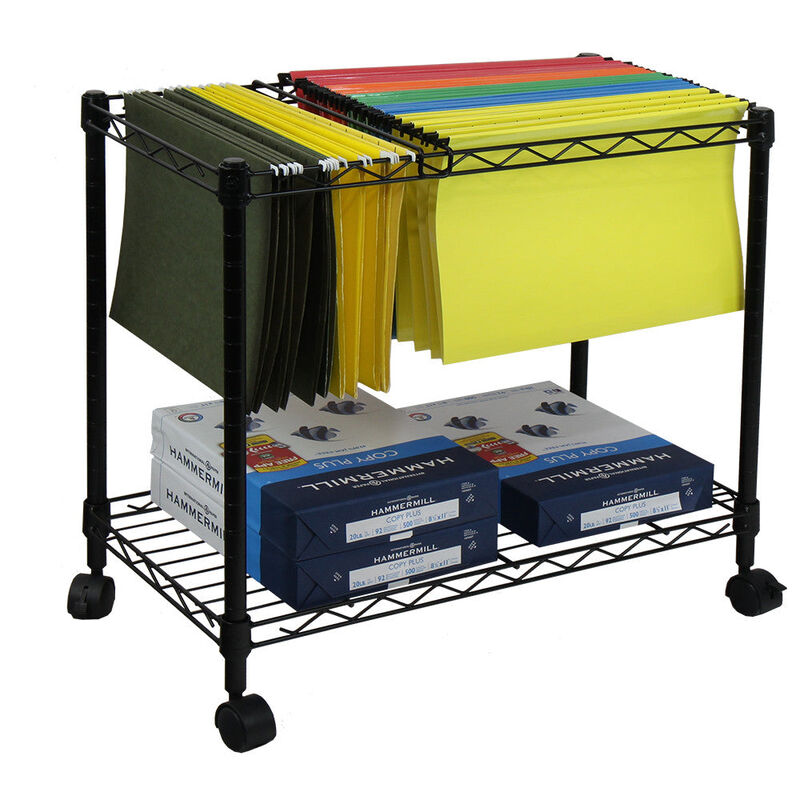 Oceanstar Portable 1-Tier Metal Rolling File Cart