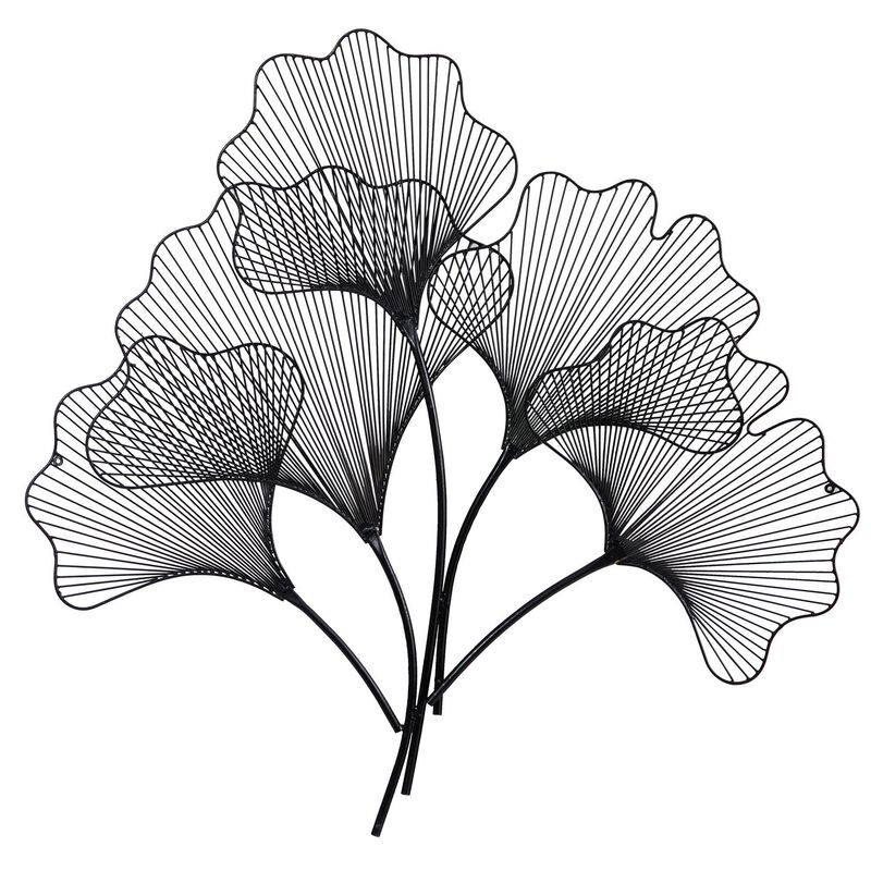 Nearly Natural 35-in Modern Ginkgo Leaf Metal Wall Art Decor