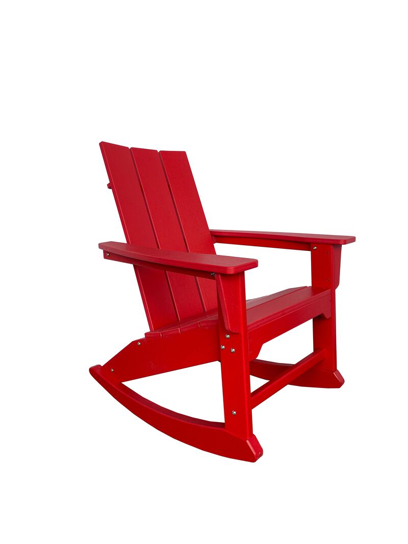 ResinTEAK Modern Outdoor Adirondack Rocking Chair For Fire Pits, Patio, Porch, and Deck