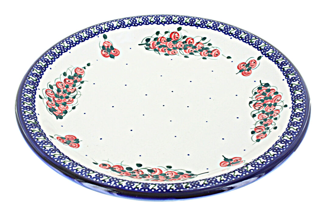 Blue Rose Polish Pottery Cherry Blossom Dinner Plate