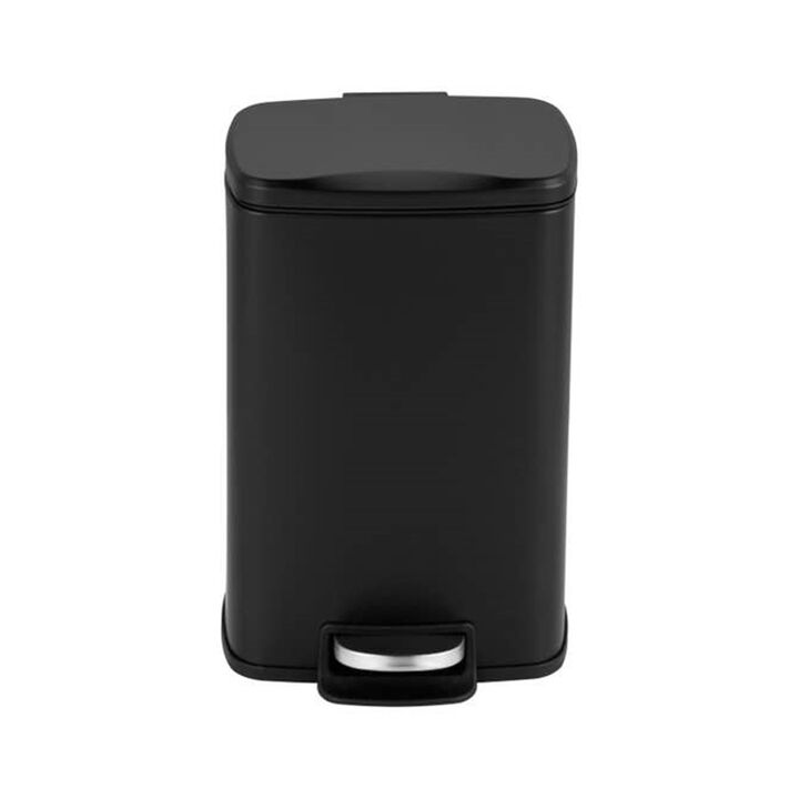 1.3 Gallon Stylish Rectangular Shape Matt Black Trash Can