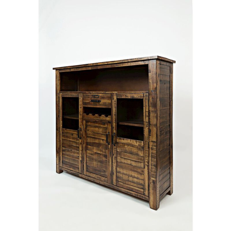 Jofran Cannon Valley Distressed Industrial Wine Cabinet