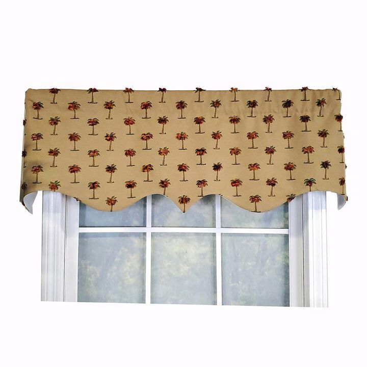 RLF Home Modern Design Classic Curacao Regal Style Window Valance 50" x 17" Light Oak