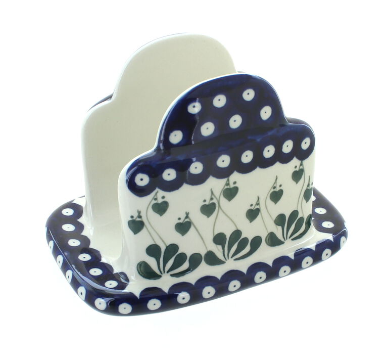 Blue Rose Polish Pottery Alyce Napkin Holder