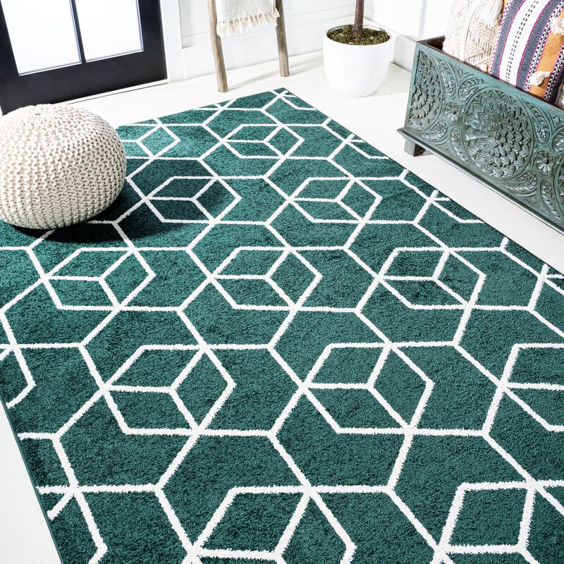 Tumbling Blocks Modern Geometric Area Rug