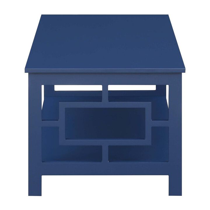Convenience Concepts Town Square Coffee Table with Shelf, Cobalt Blue