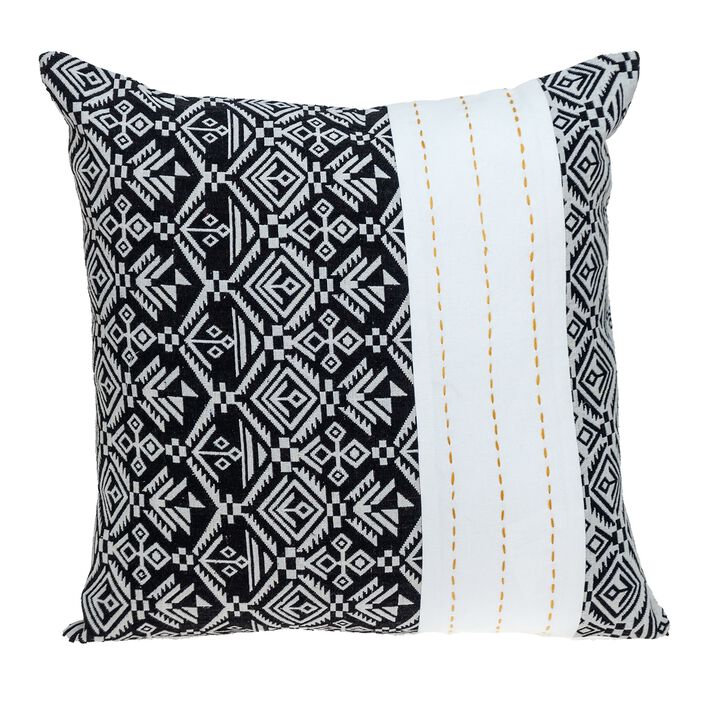 20" White Transitional Throw Pillow