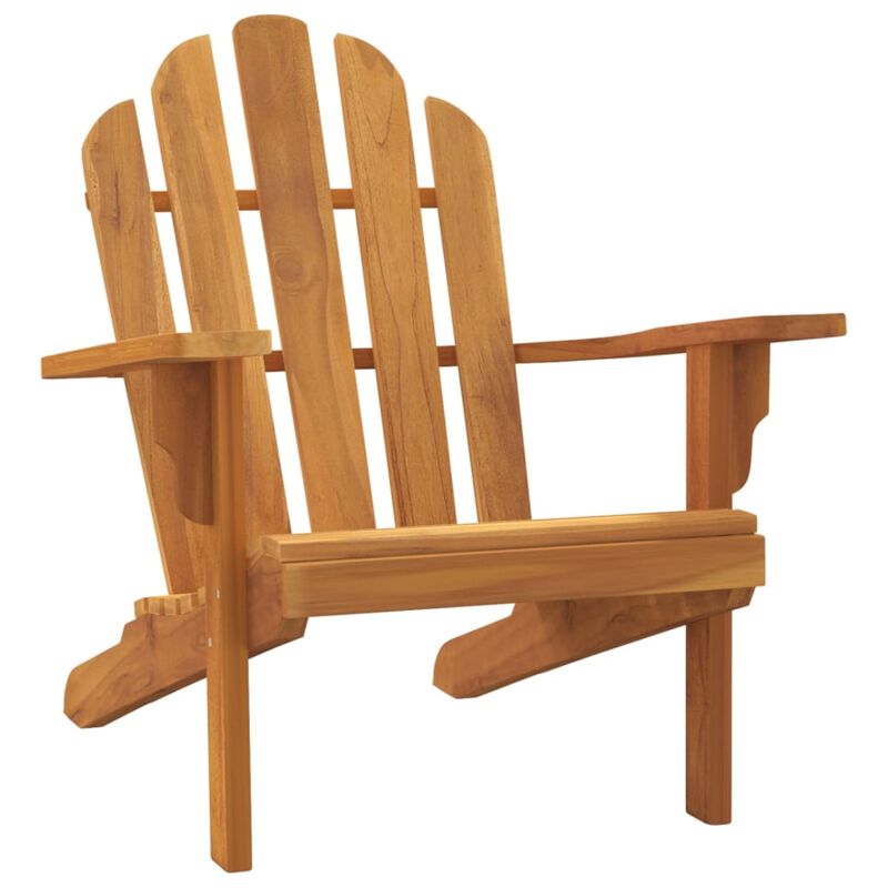vidaXL Adirondack Chair 2 Pcs, Patio Adirondack Chair Weather Resistant, Lawn Chair for Outdoor Porch Garden Backyard Deck, Solid Wood Teak