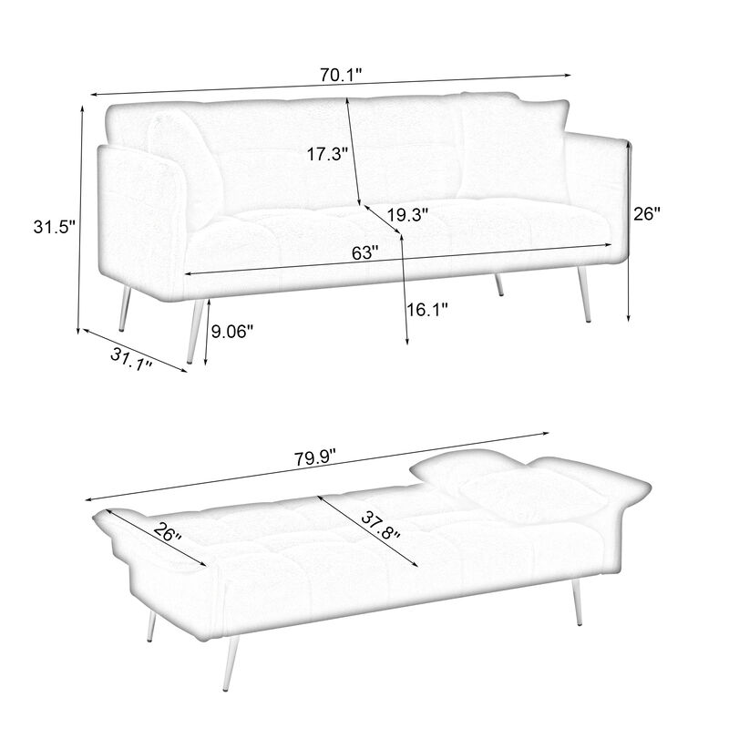 Merax Convertible Sleeper Sofa Bed Futon Loveseat