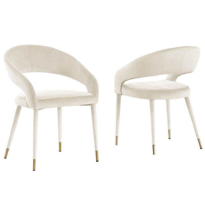 Jacques Velvet Cream Dining Chairs (Set of 2)