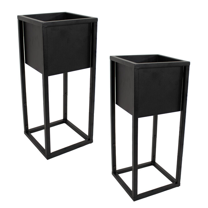 Modern Simplicity 20 in H Outdoor Elevated Planter -2-Pack