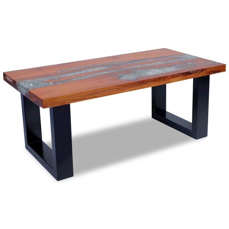 vidaXL Coffee Table Teak Resin 39.4"x19.7", 243467