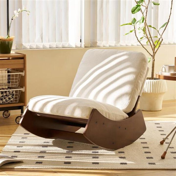 Comfortable Glider Rocking Chair with Soft Upholstery and Sturdy Wood Frame