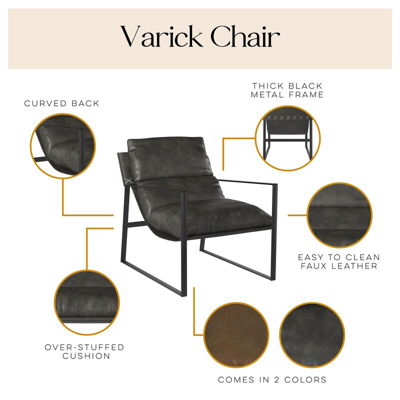 Varick Faux Leather Accent Chair