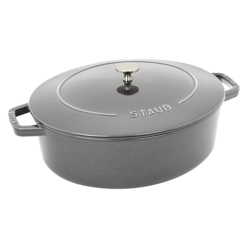 Staub Cast Iron 6.25-qt Shallow Oval Dutch Oven - Citron