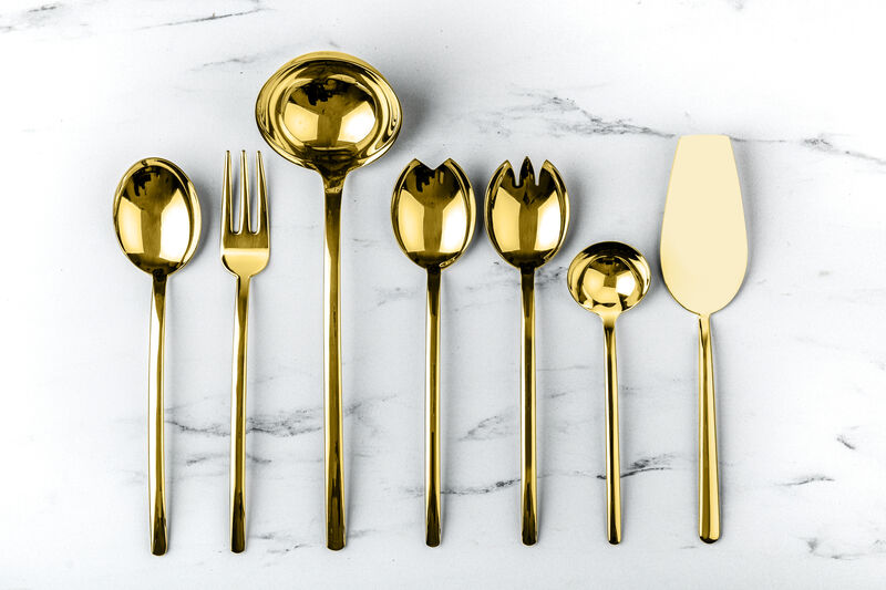 Due Gold Serving Set 7 Pieces