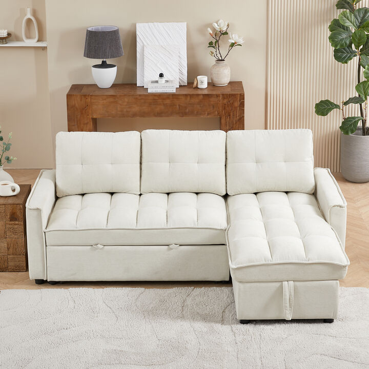 Merax L-Shaped Sectional Sofa with Reclining Storage and Arm Side Organizer Pocket Features