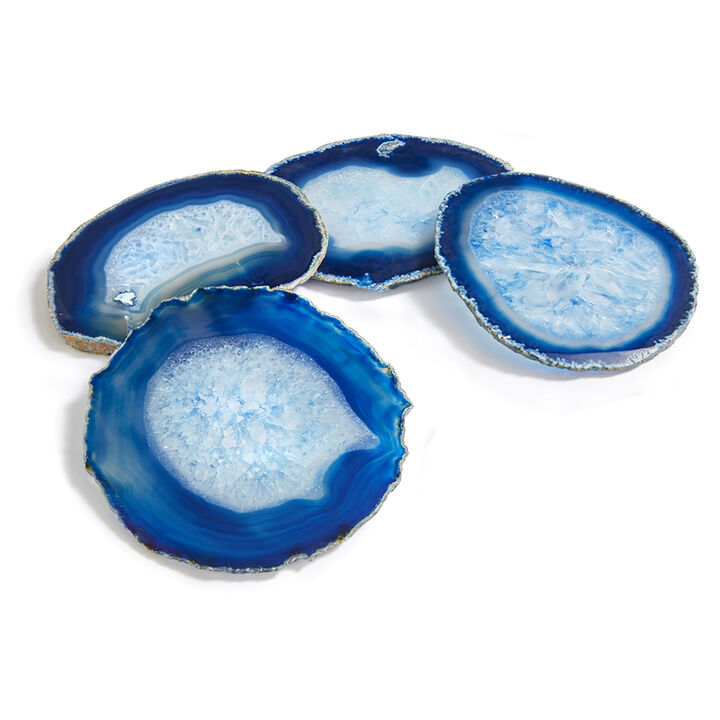 Pedra Coasters, Azure Agate, Set of 4