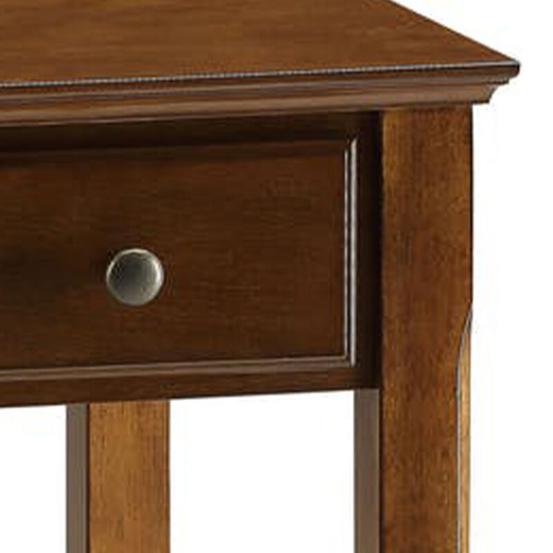 Smart Looking Side Table, Walnut Brown-Benzara