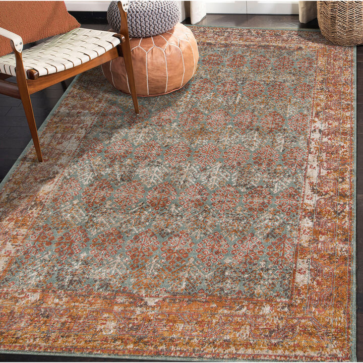 Eternal Pierson Vintage Teal Runner Rug 2'7"x7'6"