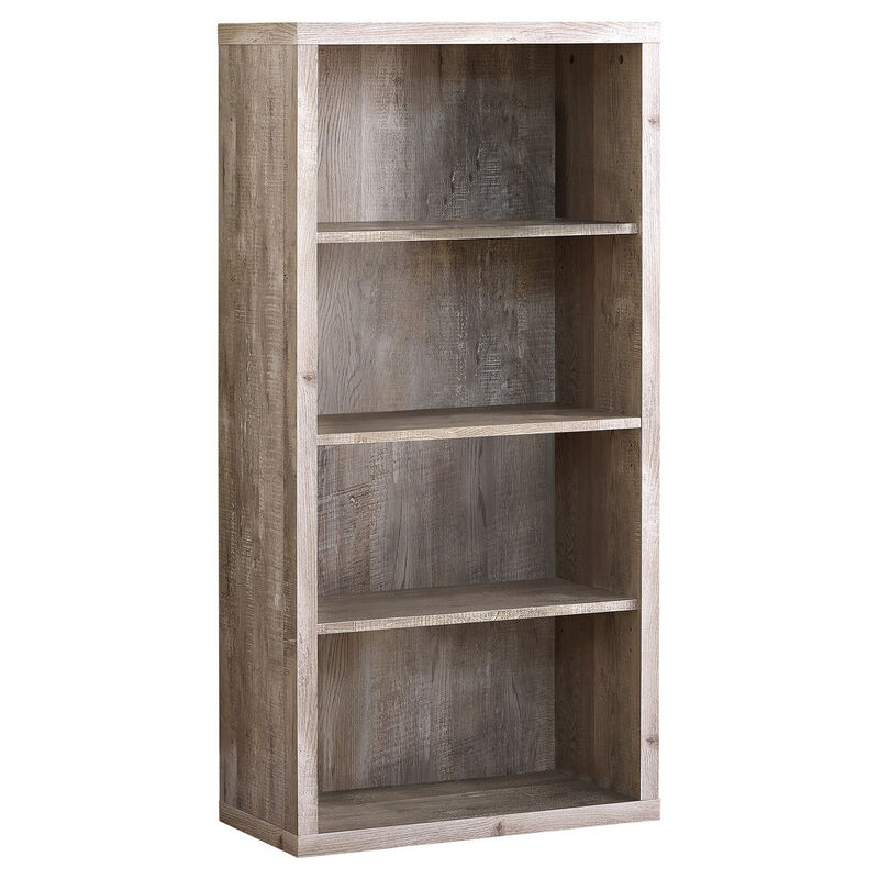 Monarch Specialties I 7406 Bookshelf, Bookcase, Etagere, 5 Tier, 48"H, Office, Bedroom, Laminate, Beige, Contemporary, Modern