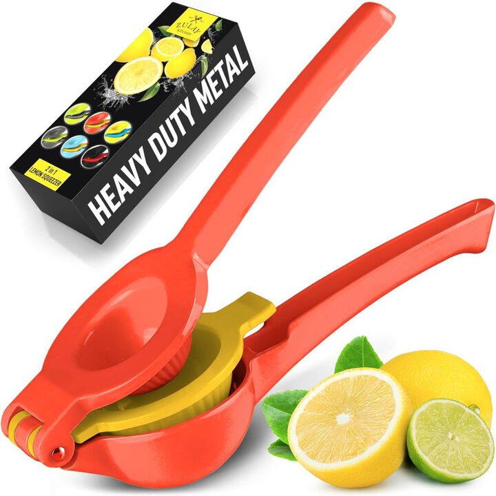 Heavy Duty Citrus Juicer & Lemon Juicer Hand Press With Curved Handle