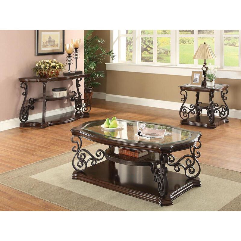 Laney Coffee Table Deep Merlot and Clear