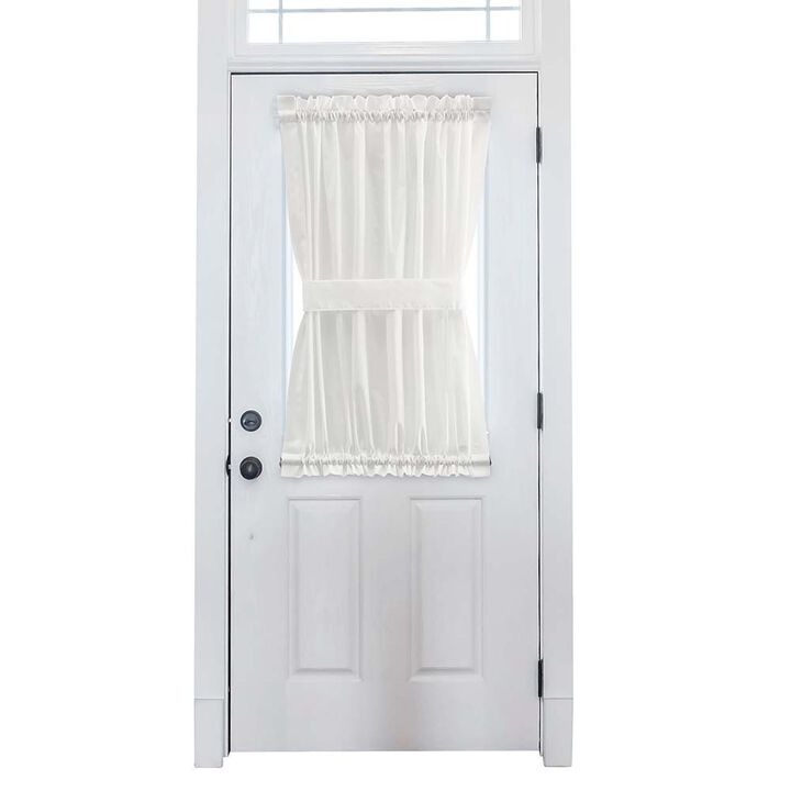 Ellis Stacey 1.5" Rod Pocket High Quality Fabric Solid Color Door Panel 41"x45" Ice Cream