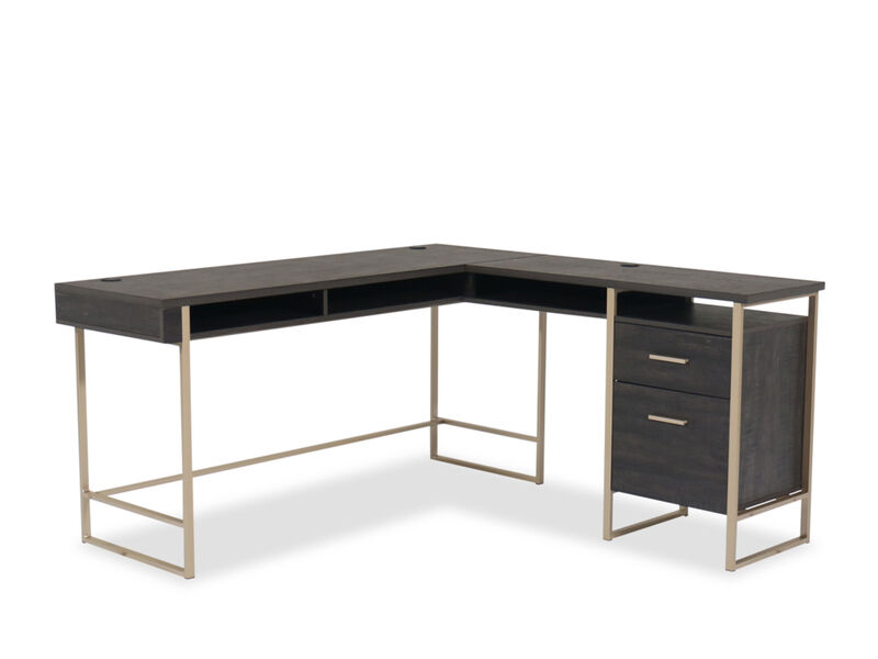 Walter Heights L-Shaped Wood & Metal Desk