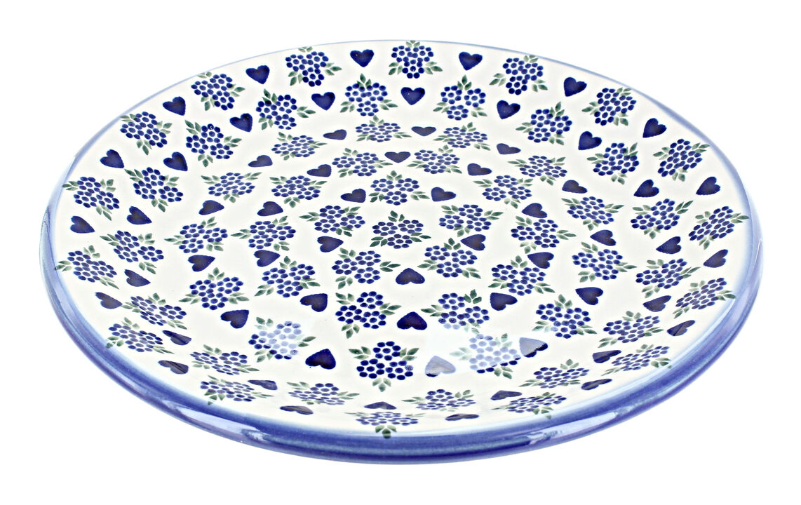 Blue Rose Polish Pottery Sweet Heart Dinner Plate