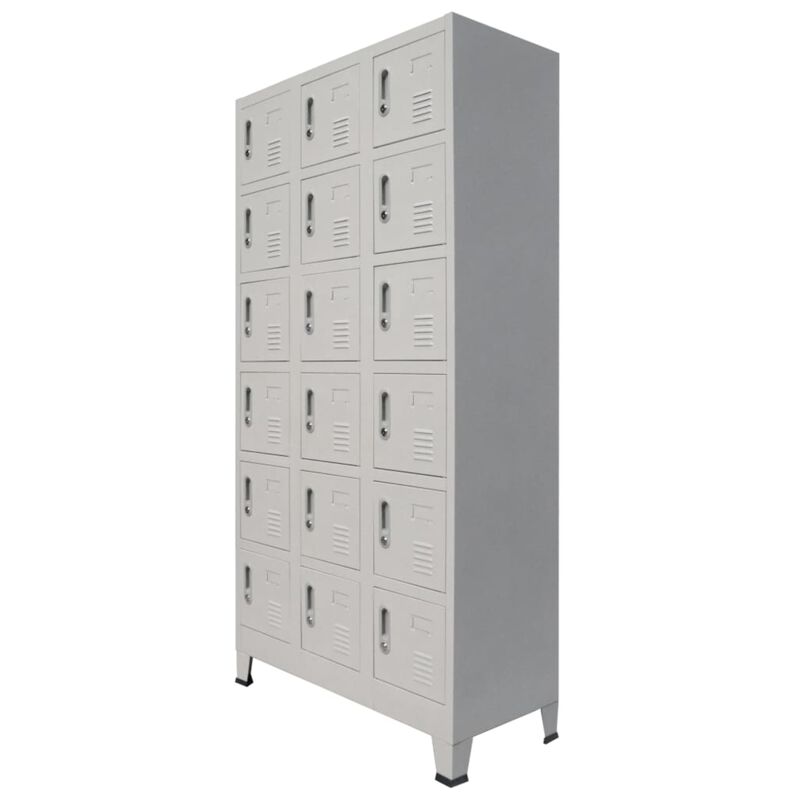 vidaXL Locker Cabinet with 18 Compartments Metal 35.4"x15.7"x70.9"